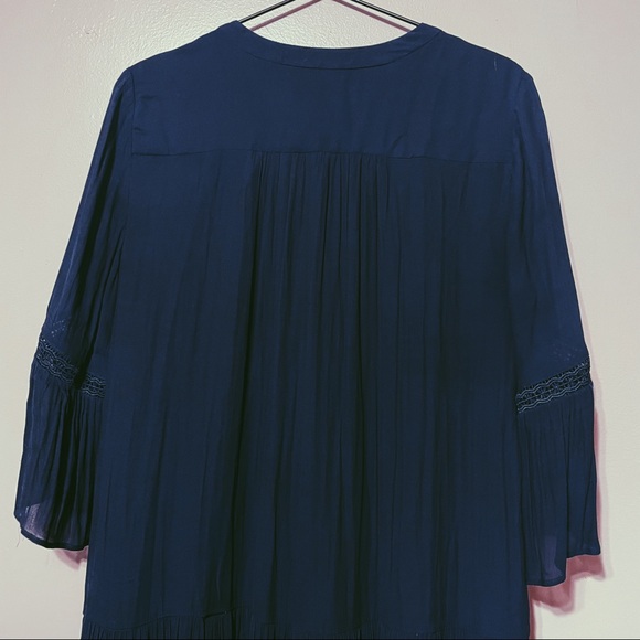 Navy Blue Loft Flounce Dress 8 - Picture 8 of 12